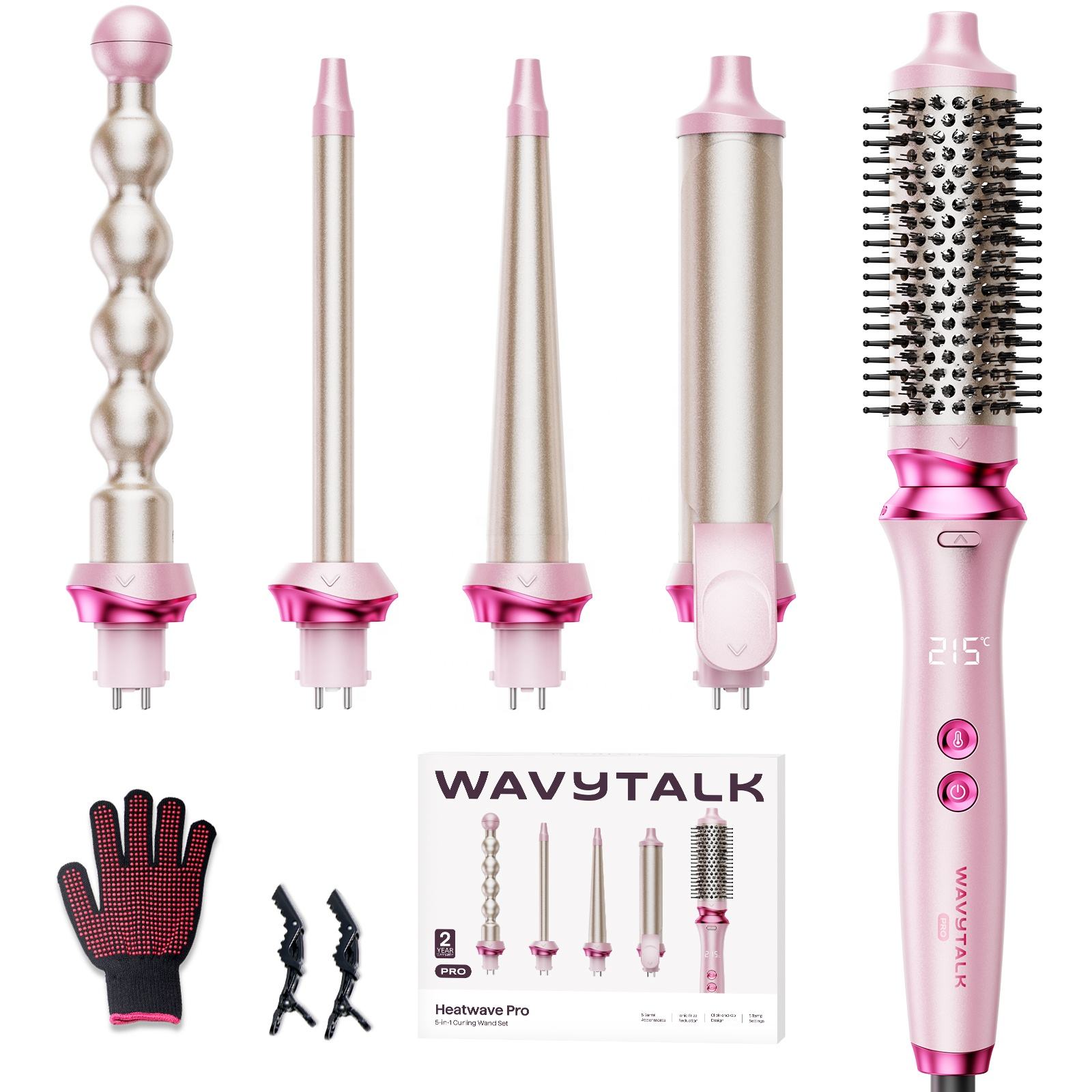 Heatwave Pro 5-in-1 Curling Wand Set
