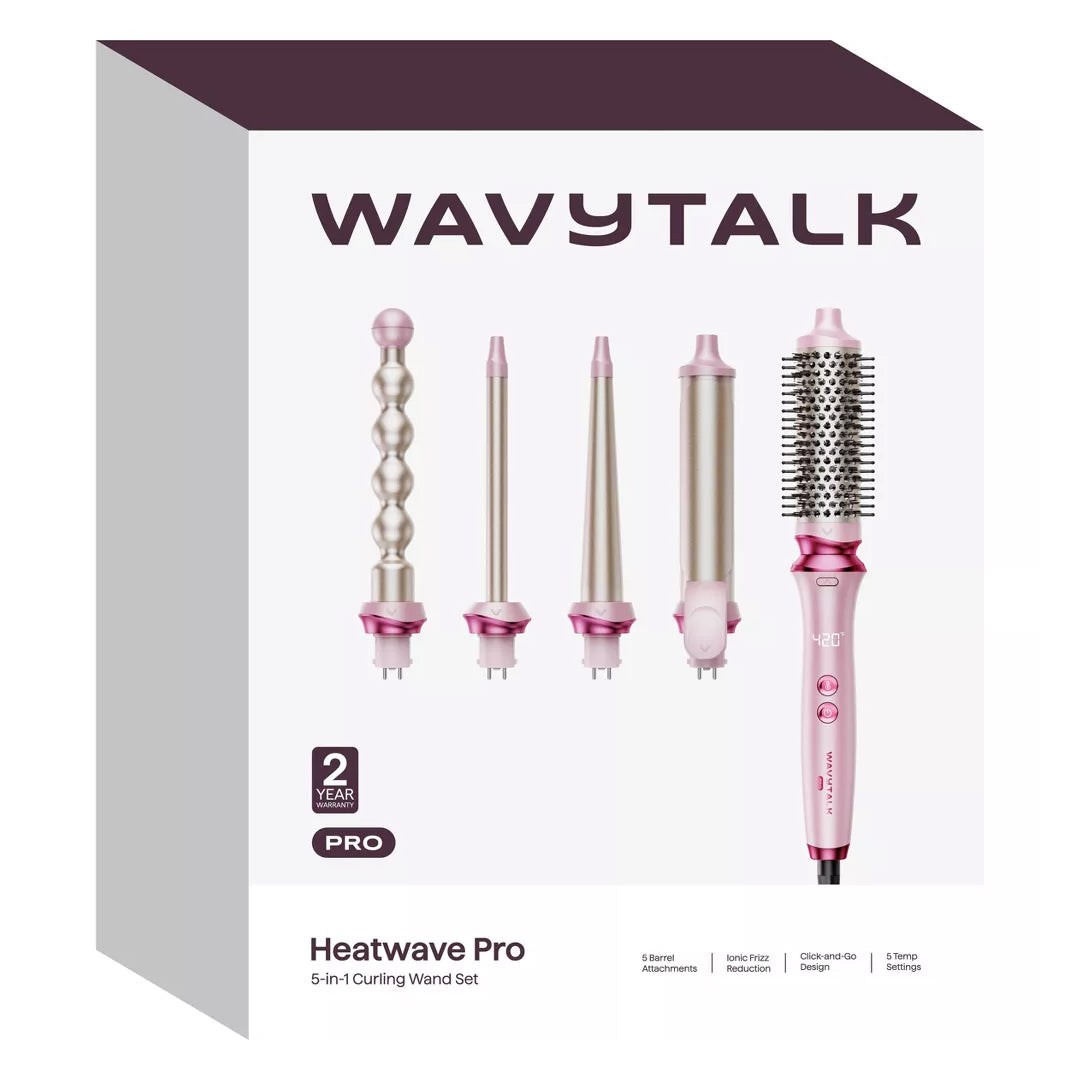 Heatwave Pro 5-in-1 Curling Wand Set
